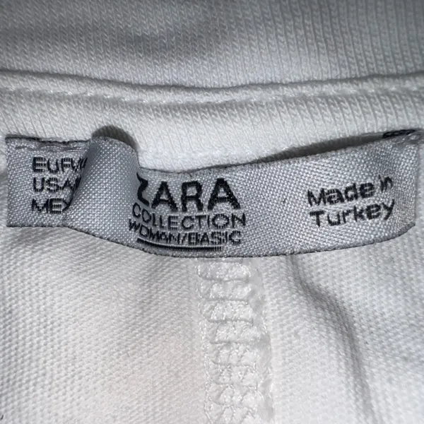 Zara white eyelet trimmed short sleeve tee - Image 3