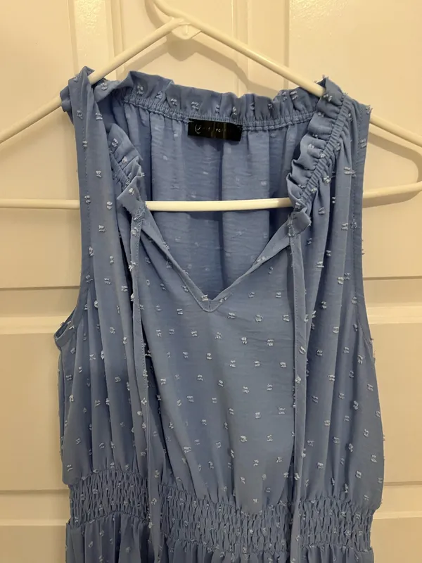 blue rutched church dress - Image 2