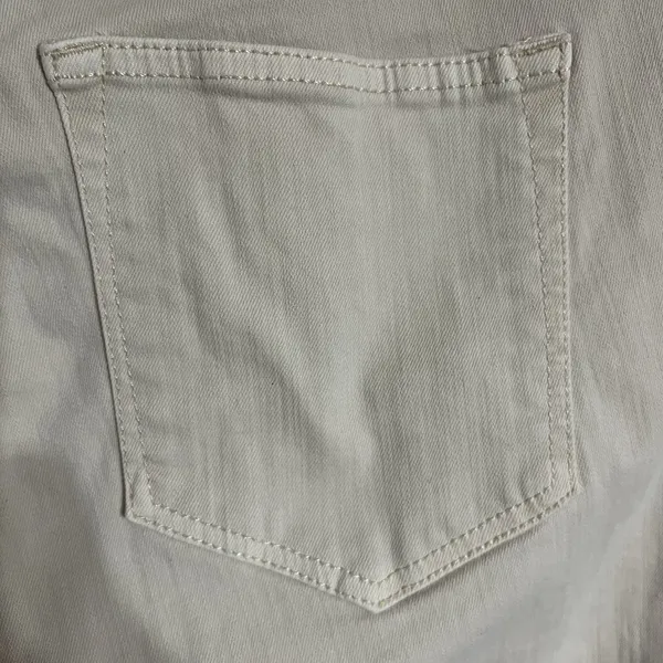 Loft Women's Cream Colored Khaki‎ Pants Size 12 Petite Straight Leg Raw Hem - Image 10