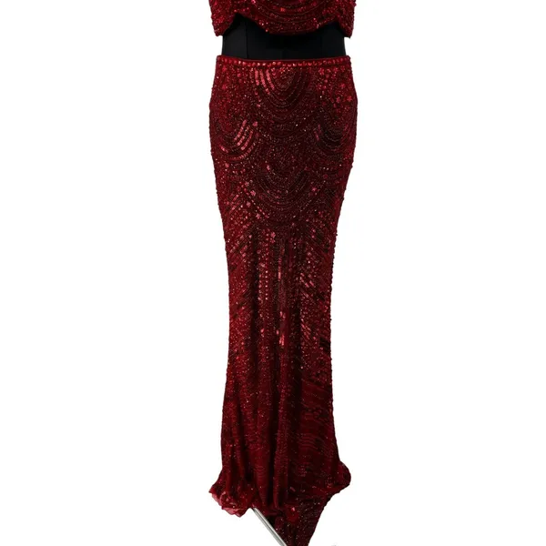 Sherri Hill 52063 Red Two Piece Sequin Prom Gown NWT‎ Size 6 $598 - Image 6