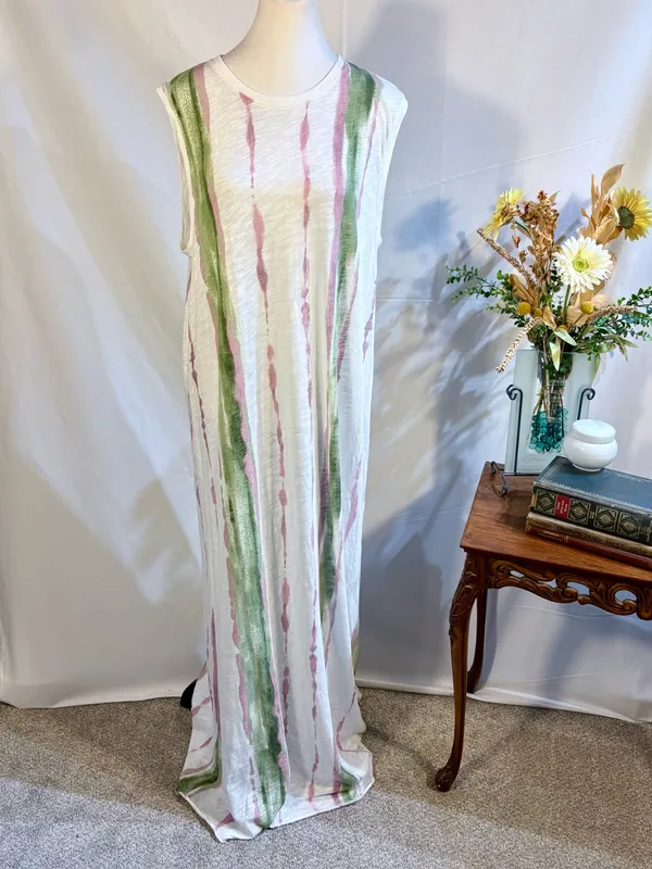 ATM Anthony Thomas Melillo Slub Cotton Paintstroke Stripe Maxi Dress XL🧡 - Image 10
