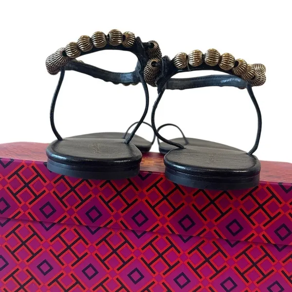Tory Burch Capri Beaded Ankle Wrap Sandals Size‎ 10.5 - Image 5
