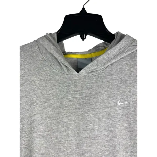 Nike 90s Y2K Light Gray Hooded Pullover Kangaroo Pocket Long Sleeve Top XL - Image 6