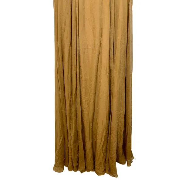NWT Mandalay Brown Gold Lace Beaded Embellished Long Evening Gown Dress Size 8 - Image 4