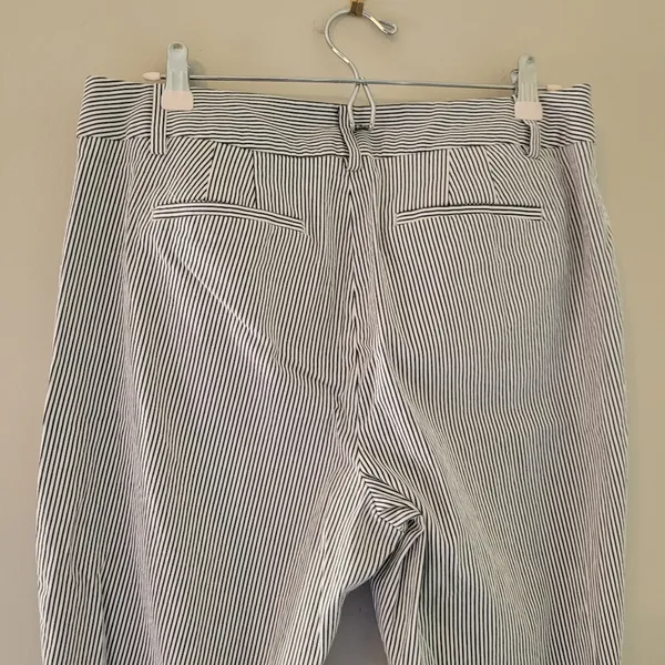 Talbots Navy and White Striped Hampshire Ankle Pants - Image 5