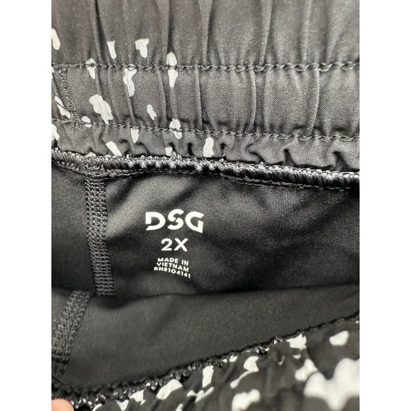 DSG Womens 2X Black White Mixed‎ Camo 2-in-1 Running Shorts Compression DAW11193 - Image 6