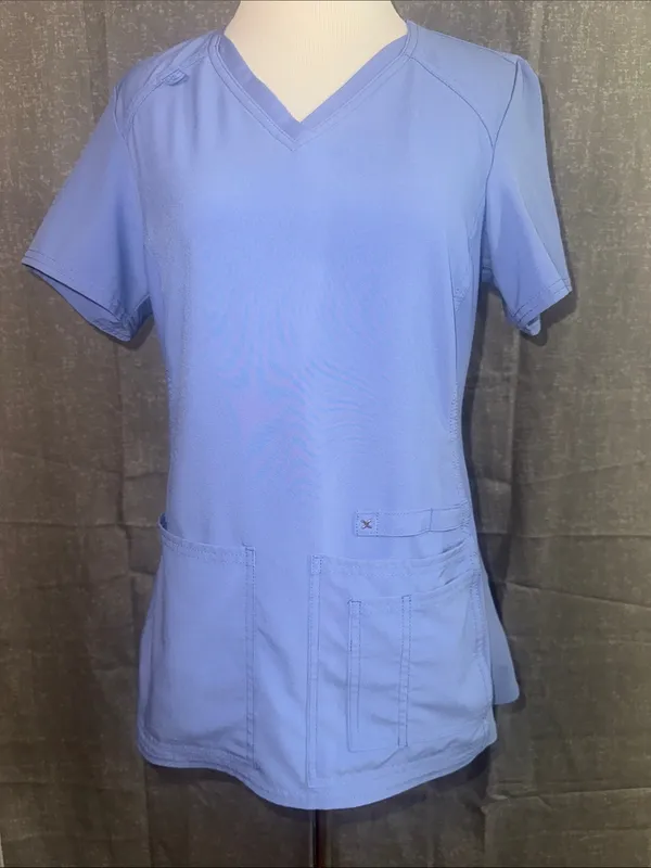 Cherokee iFlex V-Neck Medical Scrub Top in Light Blue - Image 10