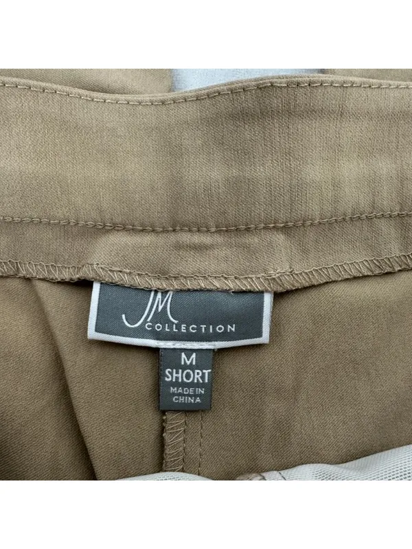 JM Collection Womens Short Khaki Pants M Rayon Blend Stretch Straight Casual - Image 3