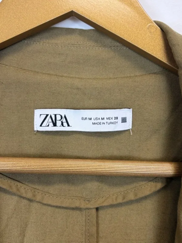 Zara Green Oversized Open Front Jacket - Image 4