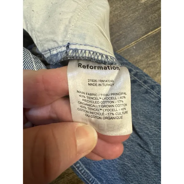 Reformation High Rise Straight Leg Medium Wash Jeans In Shasta Blue Size 30 - Image 6