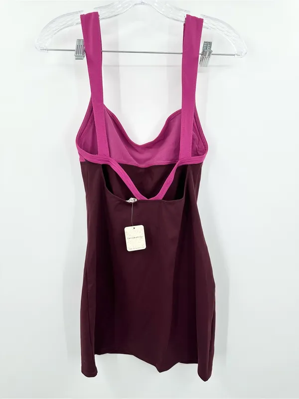 Free People NWT Retro Colorblock Mini Dress Size Small Port Royal Fucshia Combo - Image 2
