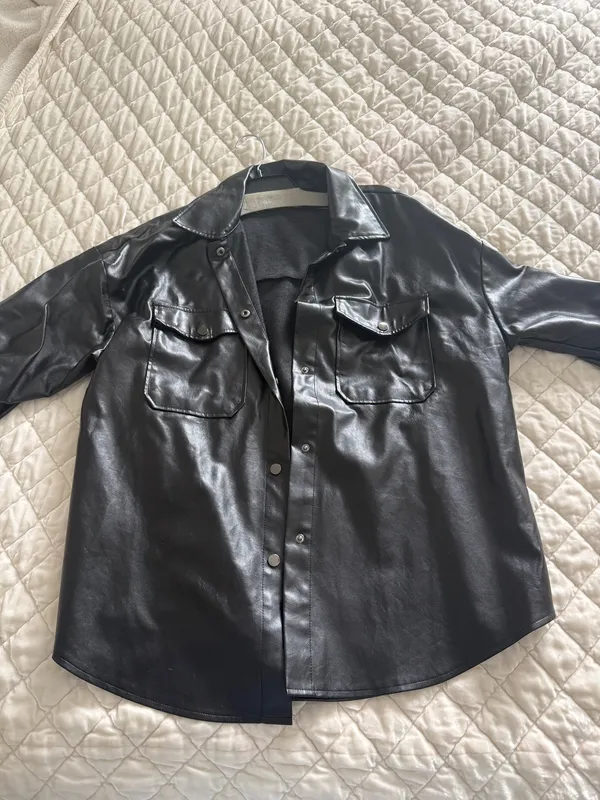 Shein Oversized Leather Jacket - Image 3