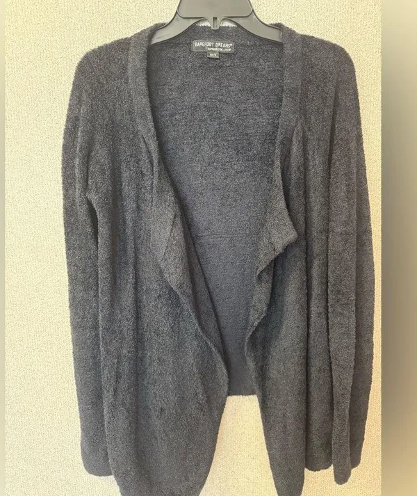 Barefoot Dreams Cozychic Lite Calypso Women Size Small cardigan open front Black - Image 3