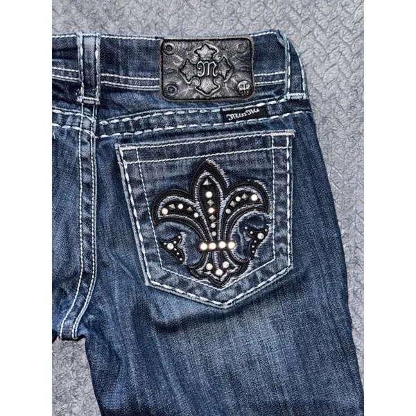 Miss Me Women's Skinny Blue Denim Low Rise Medium Wash Size 26‎ - Image 8