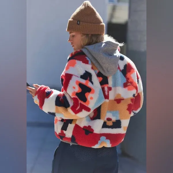 NWOT Free People Movement Hit The Slopes Printed Fleece Jacket - Image 2