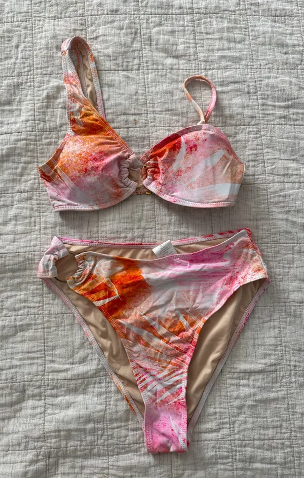 Nanamacs Cancun kisses asymmetric palm print bikini - Image 2