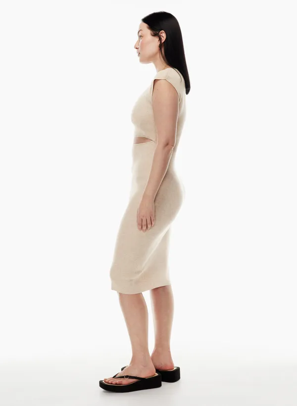 Wilfred Free Aritzia Cutout Knit Midi Dress - Image 3