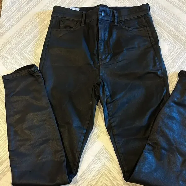Joe’s Jeans Black Coated The Charlie High Rise Skinny Ankle Scrunched Jeans - 26 - Image 2