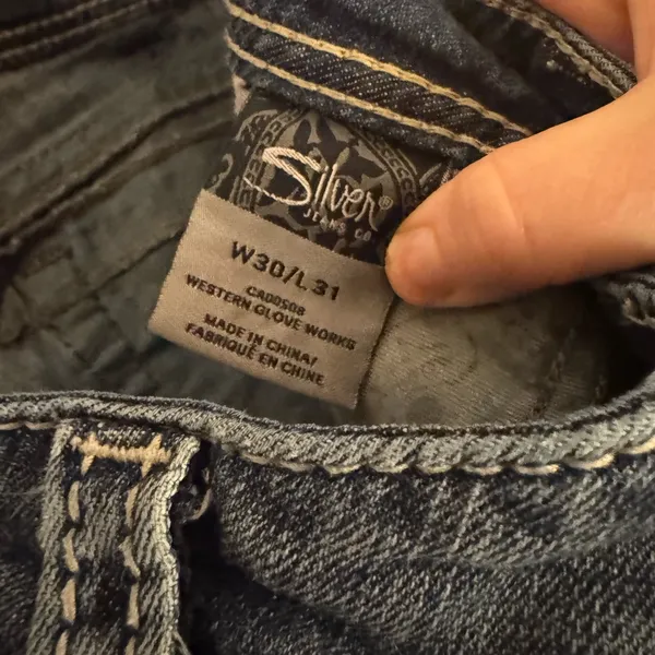 Silver "Suki" Jeans Blue‎ Distressed Baby Boot Leg Jeans - Image 8