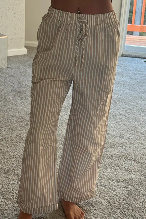 Striped Beach Pants Tan Size XS - Image 3