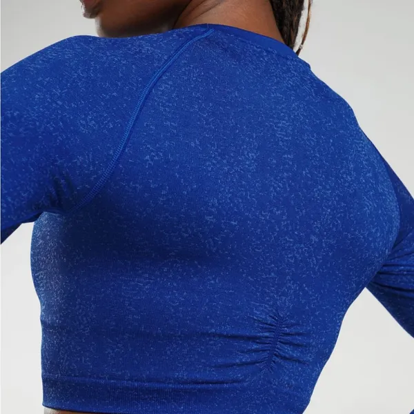 Gymshark Adapt Fleck Seamless Long Sleeve Crop top Cobalt Blue Size M - Image 2