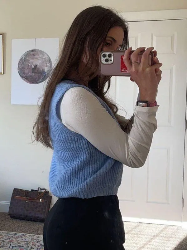 Sweater Vest Blue Size M - Image 2