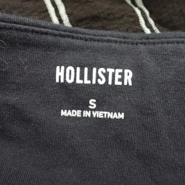 Hollister Navy Blue Y2K Style Tie Front Halter Neck Cropped Tube Top Size S - Image 3