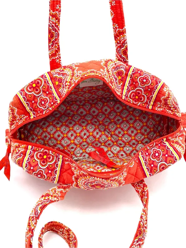Vera Bradley Original Handbag Paprika Medallion Red Retired Barrel Shoulder Bag - Image 6