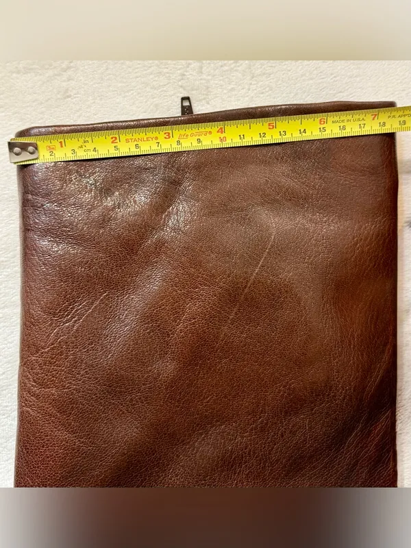 NWT Emauele Crasto Leather Fold Over High Shaft Boots in Brown Size 39 - Image 14