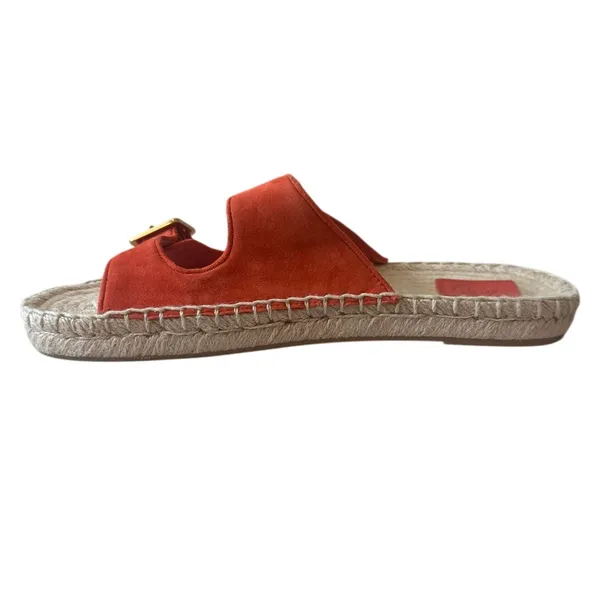 Tory Burch Orange‎ Suede Two Band Espadrille Sandals 8.5 - Image 9