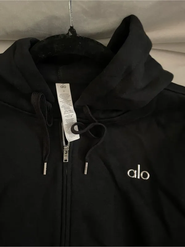 ALO Yoga NWT Accolade Full Zip Hoodie Black Size M - Image 6