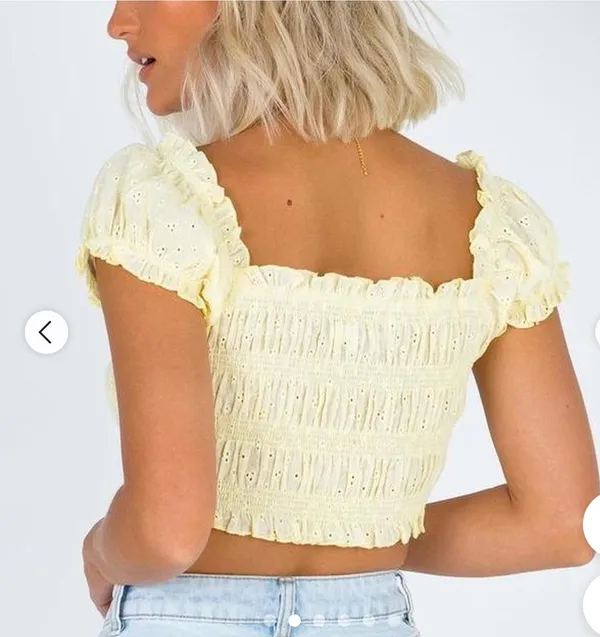 Princess Polly Yellow Crop Top - Image 2