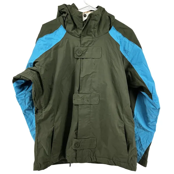 Bonfire Fusion Reign Snowboarding Hooded Jacket Colorblock Green Blue Large - Image 2