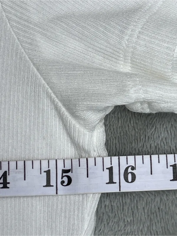 L’AGENCE Ressi white ribbed tshirt minimalist classic layers casual streetwear S - Image 5