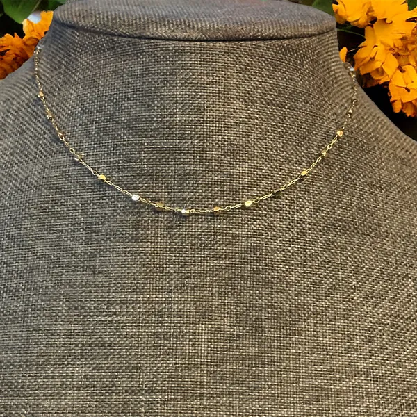 Frenzy Dainty Ball Chain Necklace Gold - Image 2