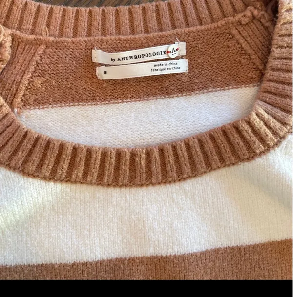 Anthropologie Rebekah striped tunic sweater medium - Image 2