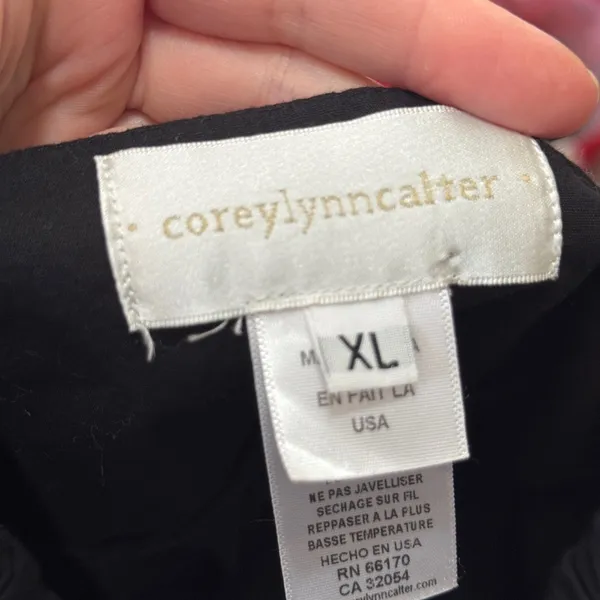 Corey Lynn Calter Black Ruffled Babydoll Blouse Womens XL Whimsigoth Witchy Top - Image 4