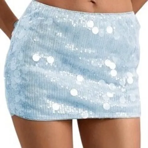 NWT‎ MakeMeChic Sparkly Sequin Low Rise Micro Mini Skirt Y2K Rave XS - Image 4