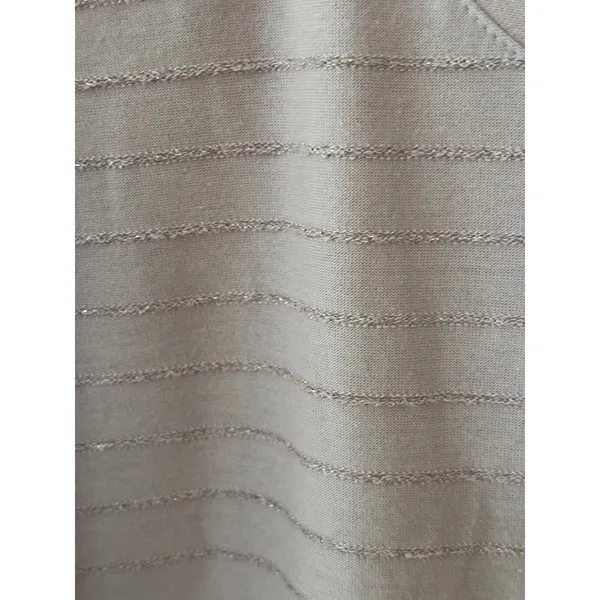 Ellen Tracy Womens XXL Pink Metallic Stripe Short Sleeve Knit Top‎ Shimmer Tee - Image 2