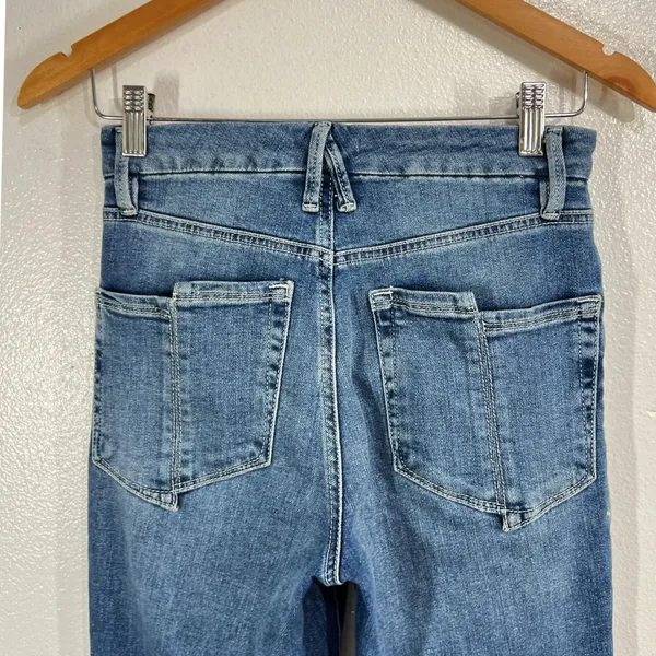 Good American Good Legs Flare Jeans Cashmere Blend Split Back Pocket Size 4 / 27 - Image 8