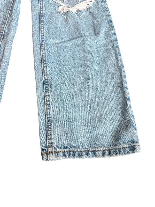 Revice High Waisted Straight Leg Jeans Distressed Light Wash Denim Size 25 Women - Image 6