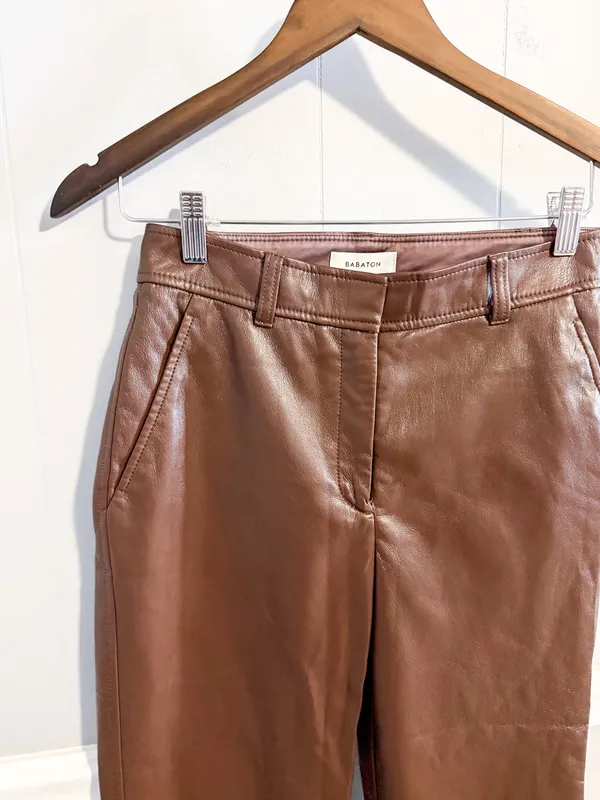 Aritzia Babaton Command vegan leather pants in coffee bean - Image 6