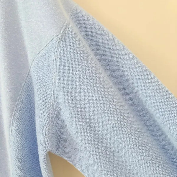 Aerie Sweatshirt Crewneck Medium Blue Fleece Knit Texture Oversized Cozy - Image 5