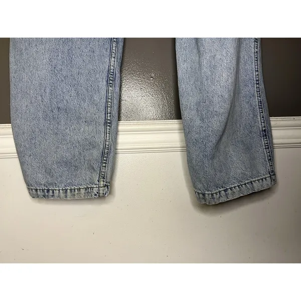 Aeropostale Low Rise Cargo Jeans Womens L Light Wash Blue Wide Leg Relaxed Denim - Image 11