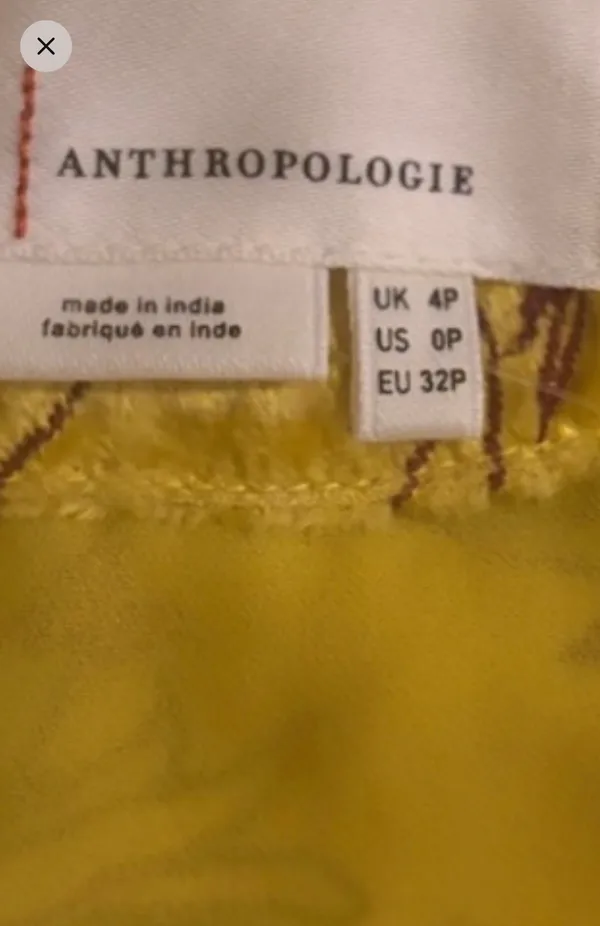 Anthropologie Slim Fringed Velvet Midi Skirt Flowy High Waisted Yellow - Image 4