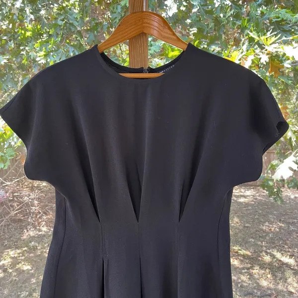 ASOS Design Women's Black Pleated Short Sleeve Midi Dress Size 6 - Image 3