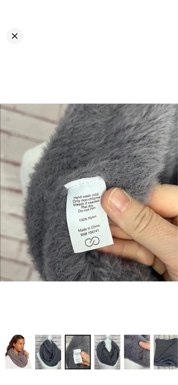 Calia Fuzzy Snood in Shark Gray/Purple Infinity Scarf Like New. Stretchy and super soft. Between a gray and a smokey purple. - Image 3