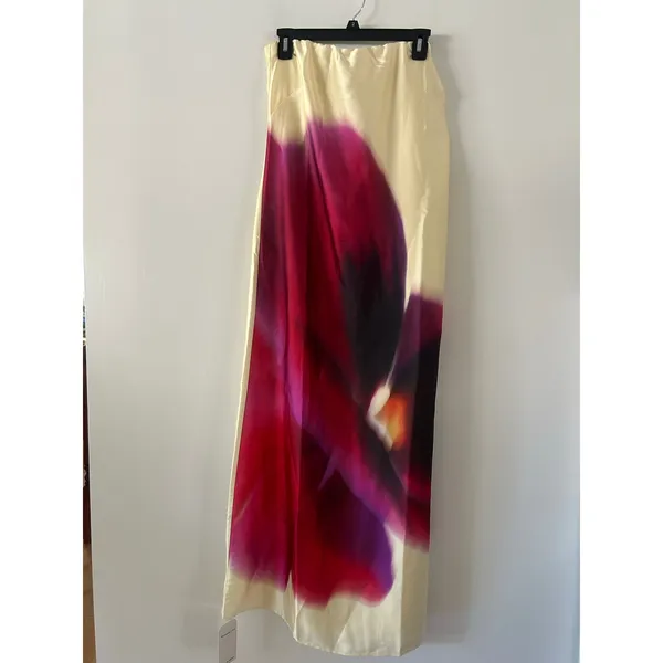 Abercrombie & Fitch Julia Hibiscus Flower Cream Midi Dress NWT Size M - Image 4