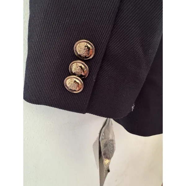 NWT French Connection Oversized Navy Blue Blazer Gold Buttons Size XS - Image 9