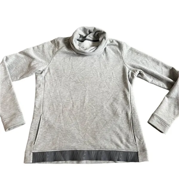 Nike Dry Cowl Funnel Neck Pullover Top Heather Gray Medium - Image 4